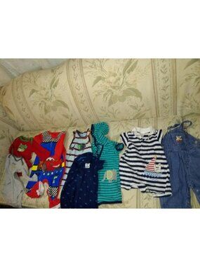 8 pieces Infant boys clothing lot size 9 months Pixar Cars pajamas overalls